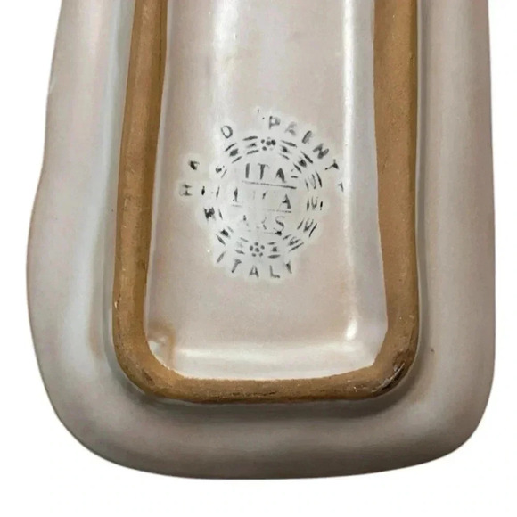 ITALICA ARS Cat Spoon Rest Hanging Wall Plaque Hand Painted Italy 9" x 3.75" - Picture 3 of 5